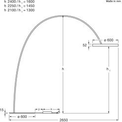 Occhio Mito largo Bogenleuchte