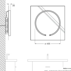 Occhio Mito sfera su 40 wide Spiegelleuchte