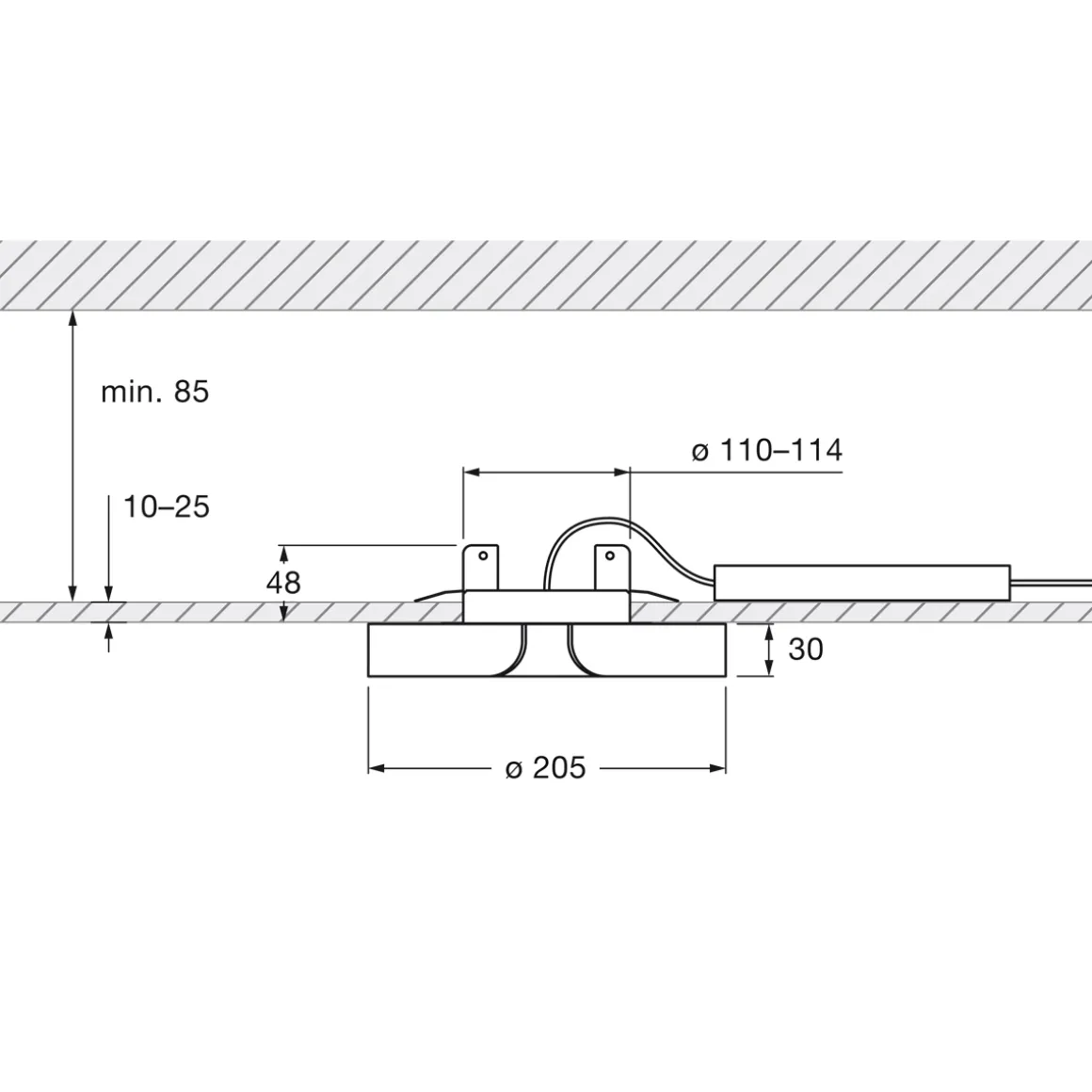Occhio Mito soffitto 20 flat wide LED Wandleuchte