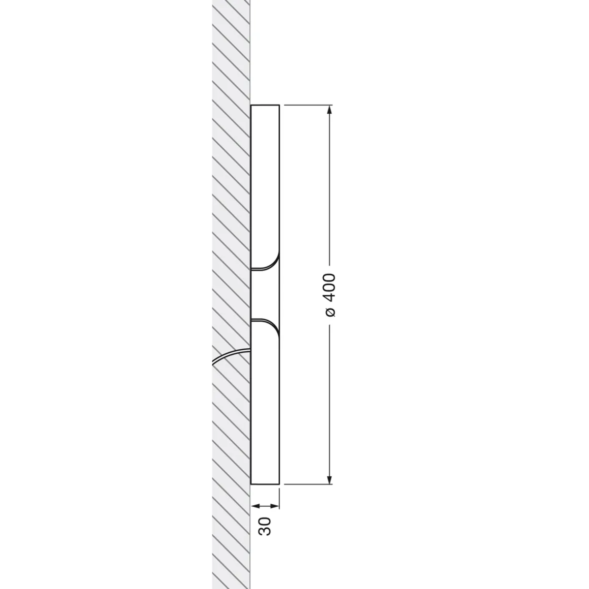 Occhio Mito soffitto 40 up wide LED Wandleuchte