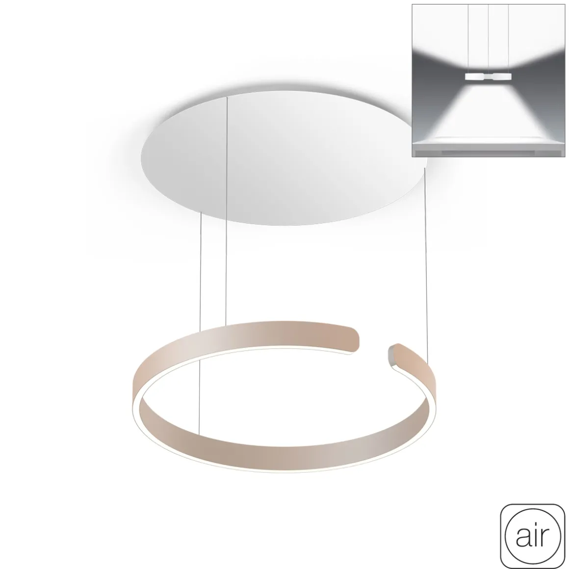 Occhio Mito sospeso 60 var up "air" wide LED Pendelleuchte, variabel