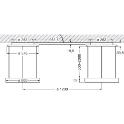 Occhio Mito sospeso due 60 var wide LED Pendelleuchte, variabel