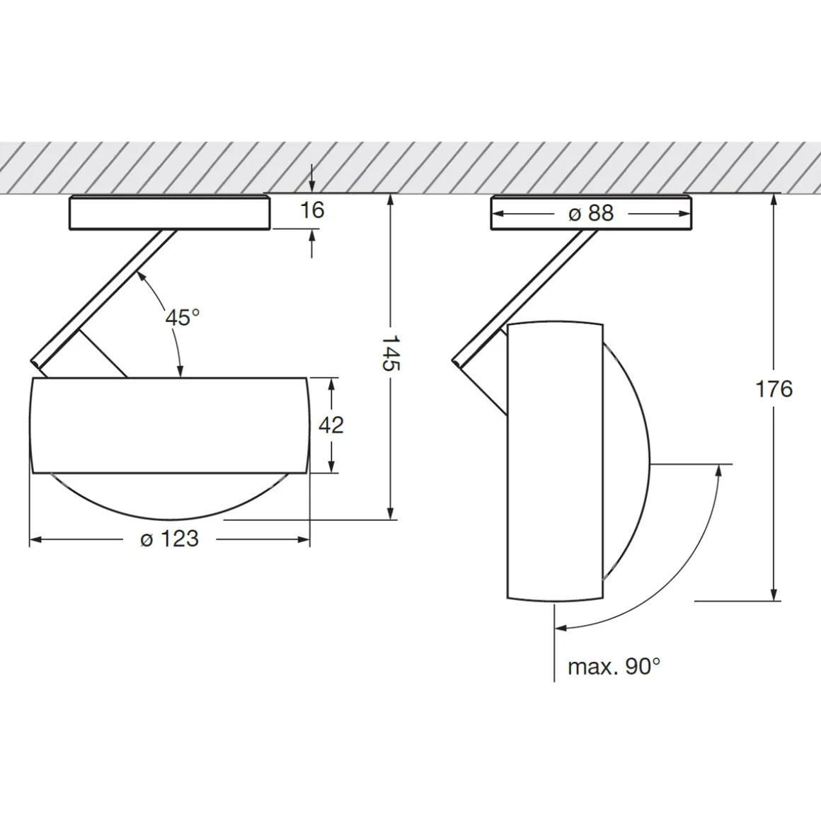 Occhio Piu alto 3d Volt C80 Deckenstrahler, 3000 K