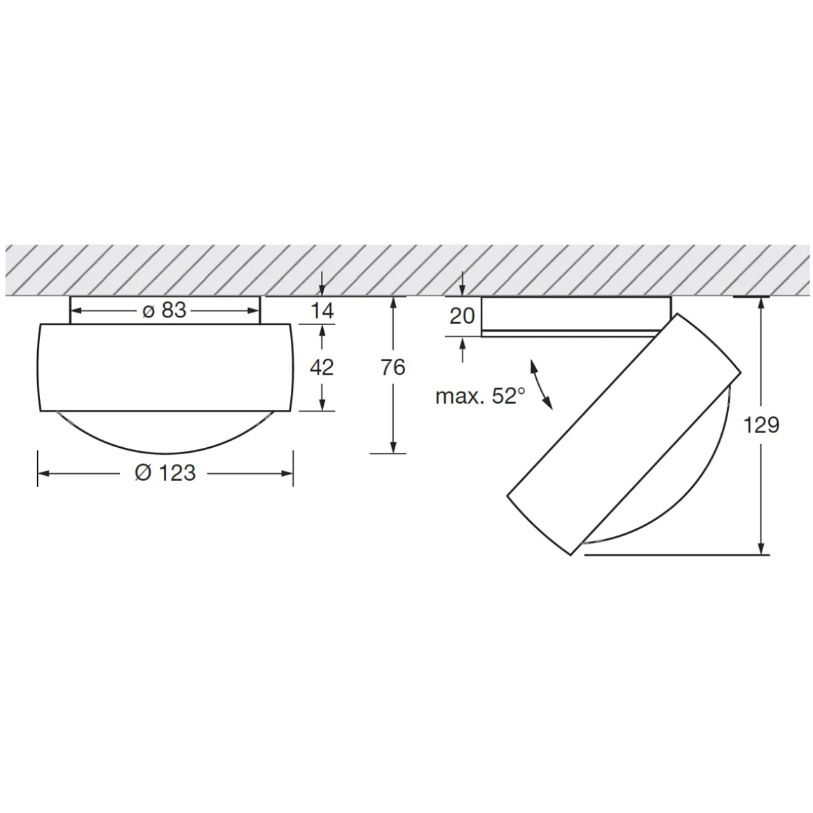 Occhio Piu alto Volt C80 Deckenstrahler, 2700 K