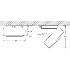 Occhio Piu R alto Volt C80 Deckenstrahler, 2700 K