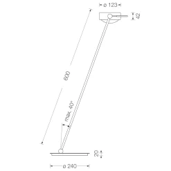 Occhio Sento C tavolo LED Tischleuchte, 60 cm, 2700 K
