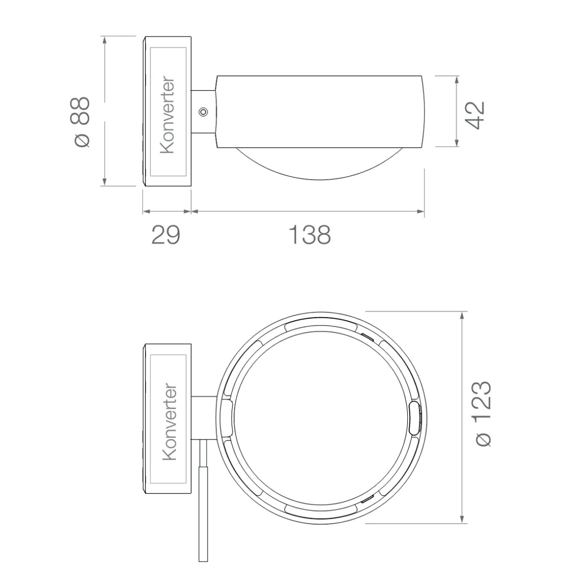 Occhio Sento C verticale up "air" LED Wandleuchte, 2700 K