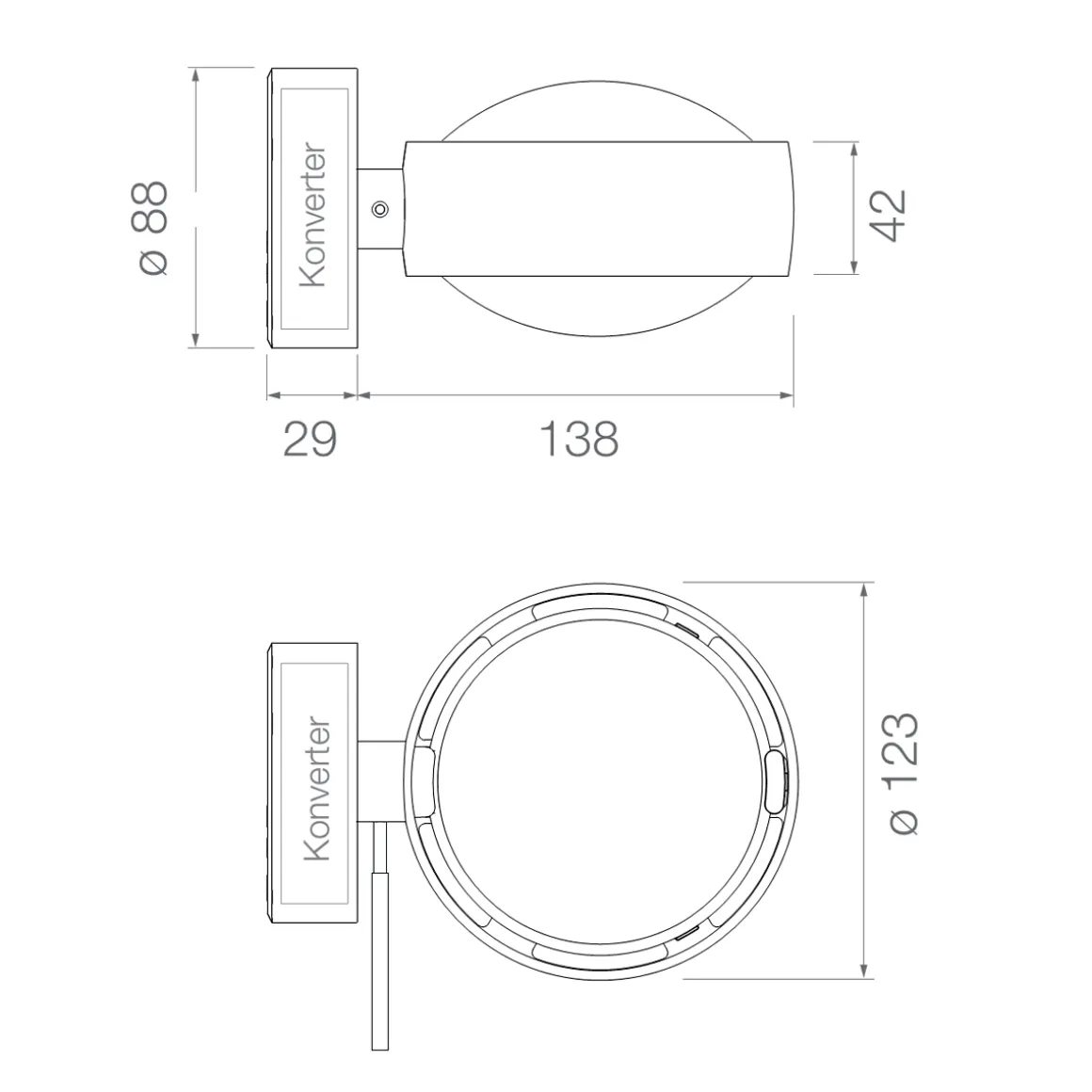 Occhio Sento D verticale up "air" LED Wandleuchte, 2700 K