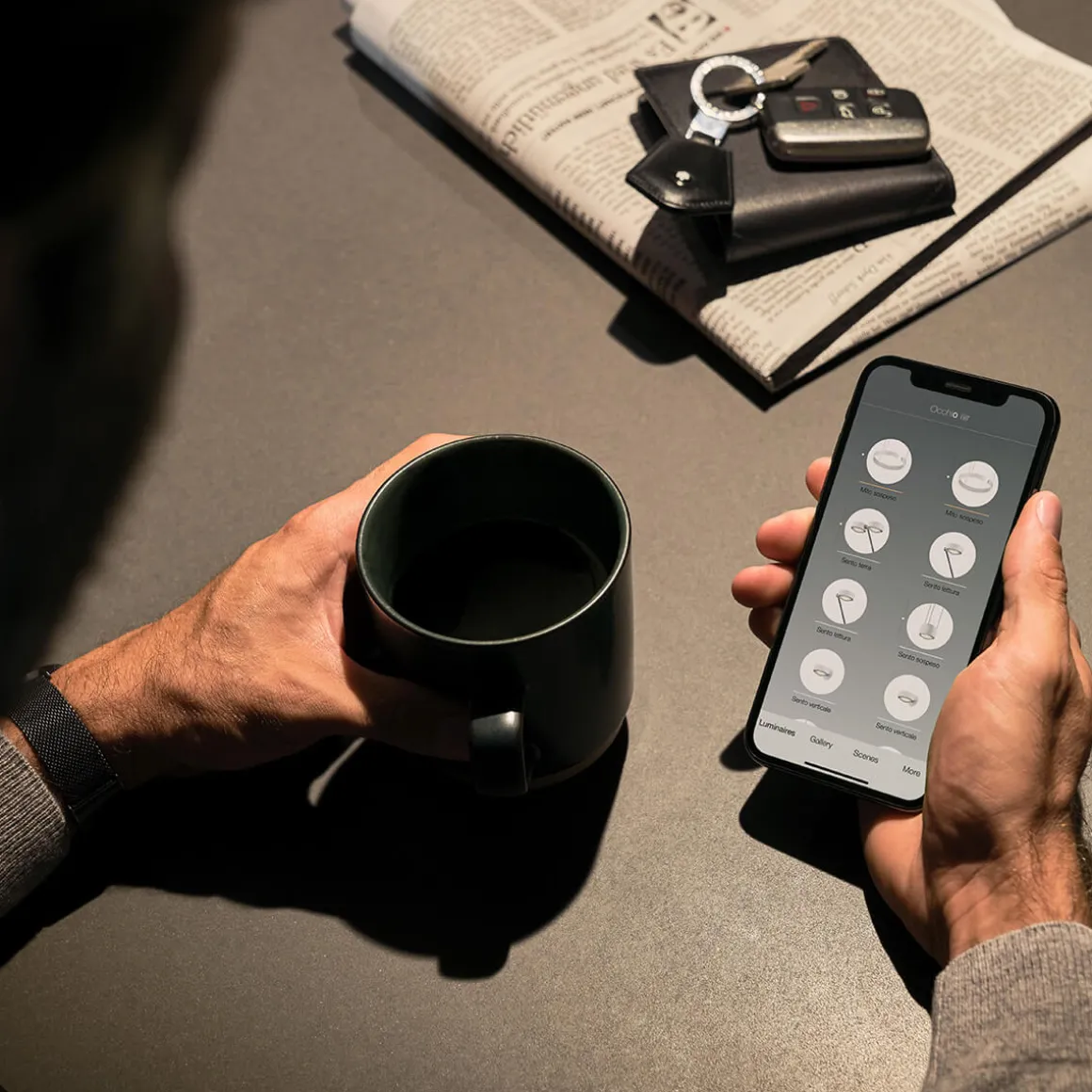 Occhio Sento D verticale up "air" LED Wandleuchte, 2700 K