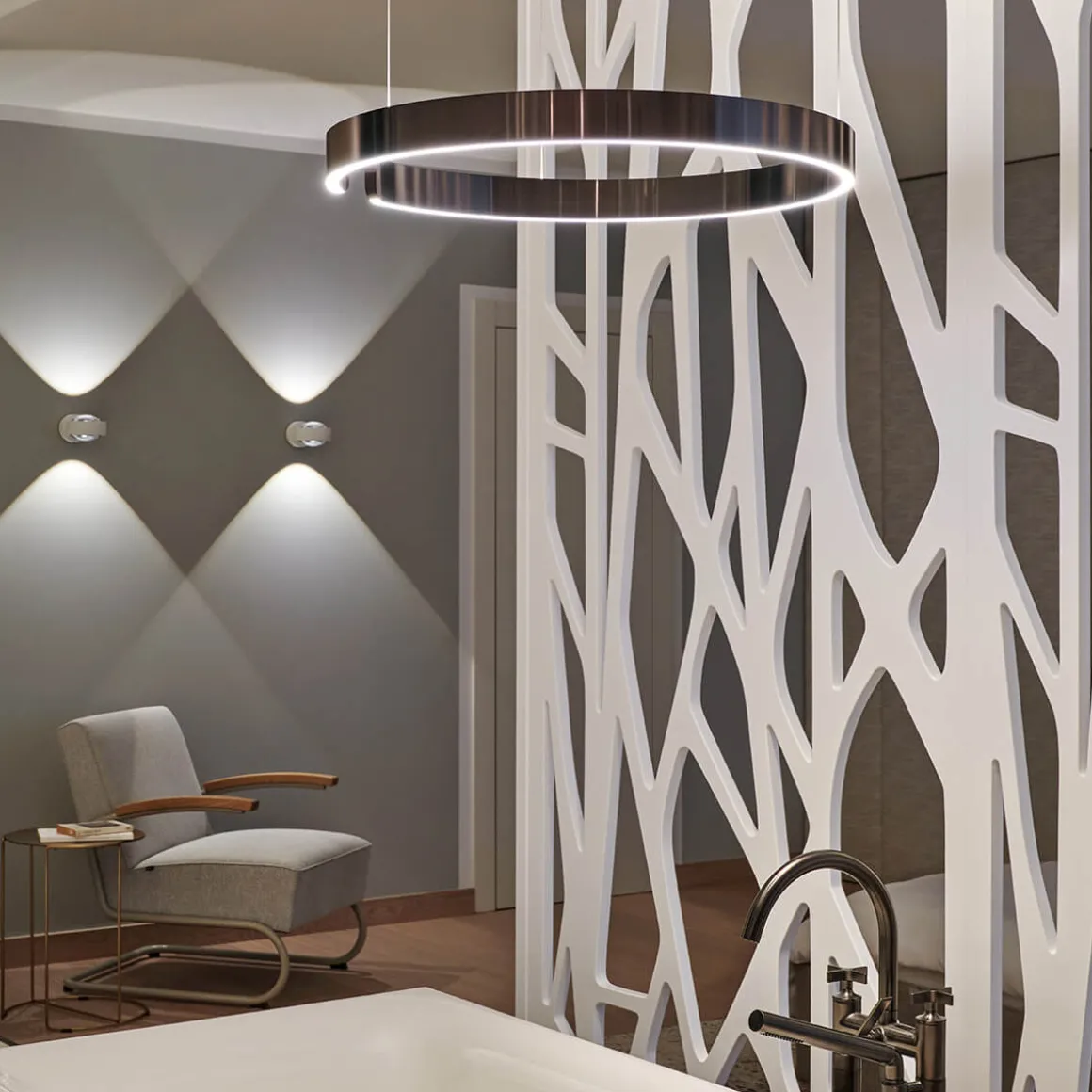 Occhio Sento D verticale up "air" LED Wandleuchte, 2700 K