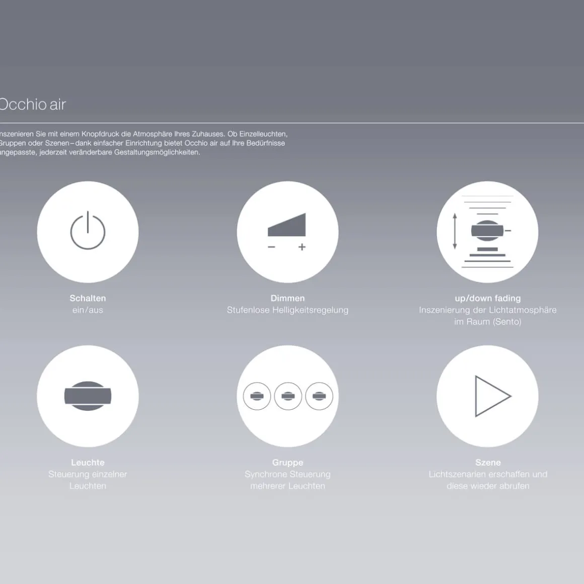 Occhio Sento E faro up "air" LED Deckenleuchte, 2700 K, 20 cm