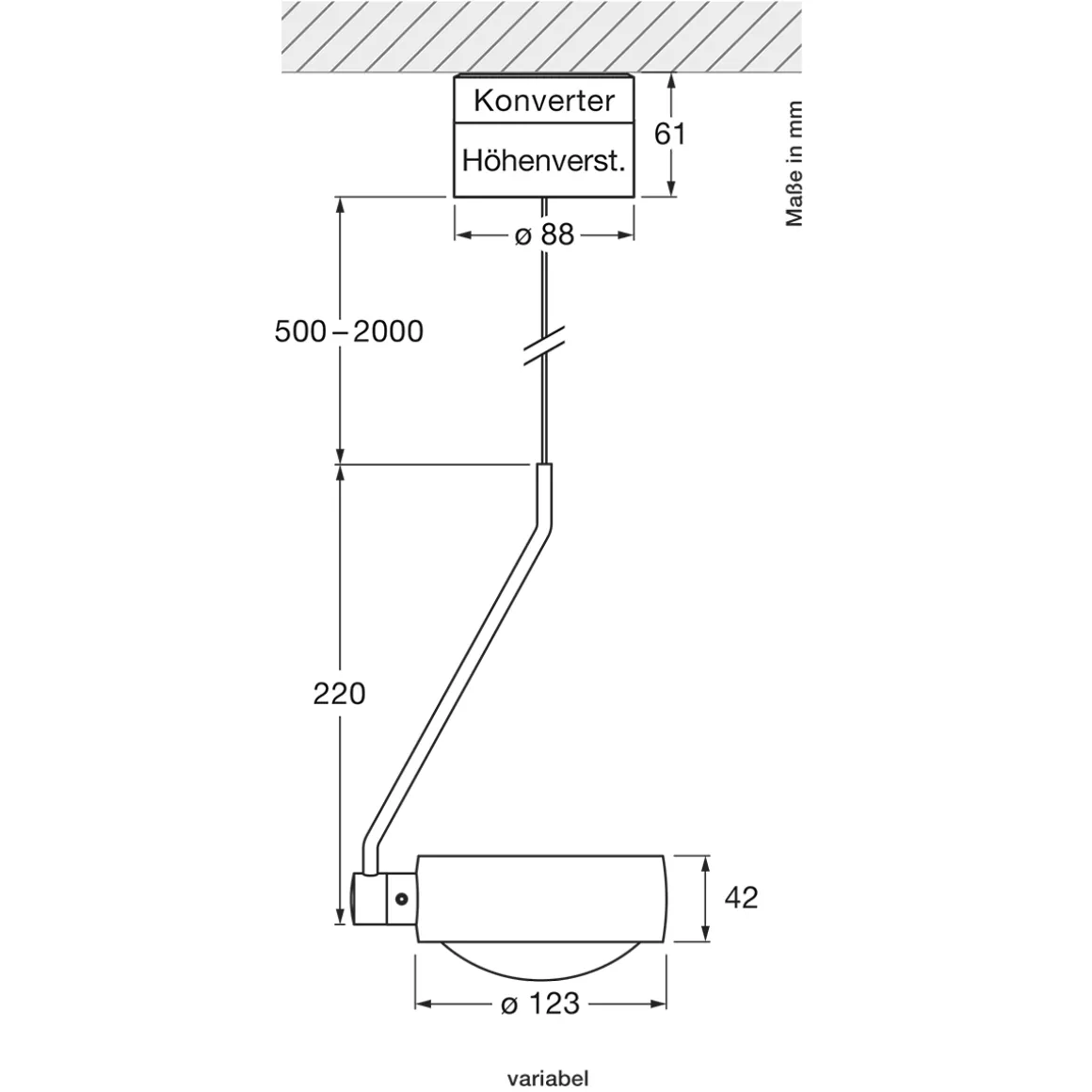 Occhio Sento E filo singolo var up "air" LED Pendelleuchte, 2700 K, variabel