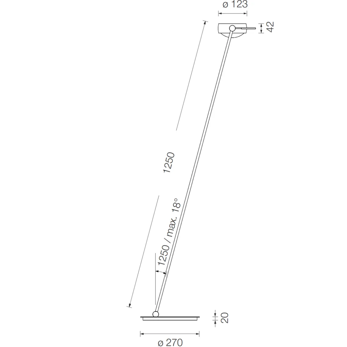 Occhio Sento E lettura "air" LED Leseleuchte, 125 cm, 2700 K