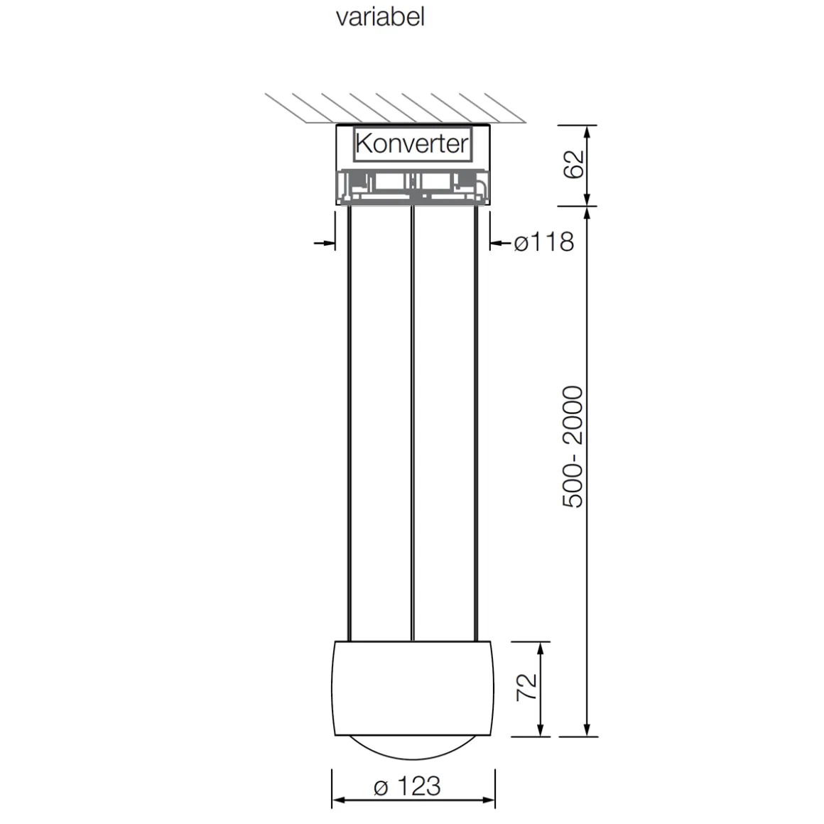 Occhio Sento E sospeso up "air" LED Pendelleuchte, 2700 K, variabel