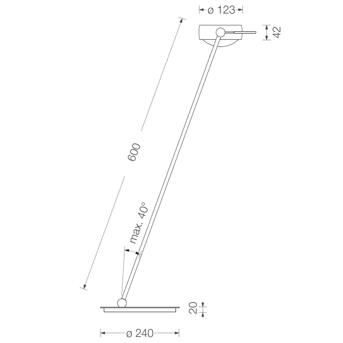Occhio Sento E tavolo "air" LED Tischleuchte, 60 cm, 2700 K