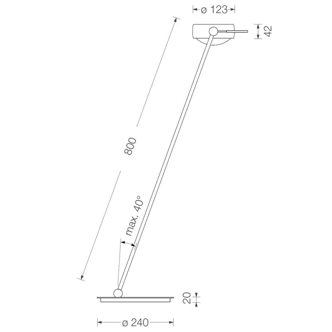 Occhio Sento E tavolo "air" LED Tischleuchte, 80 cm, 2700 K