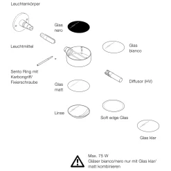 Occhio Sento insert Glas bianco