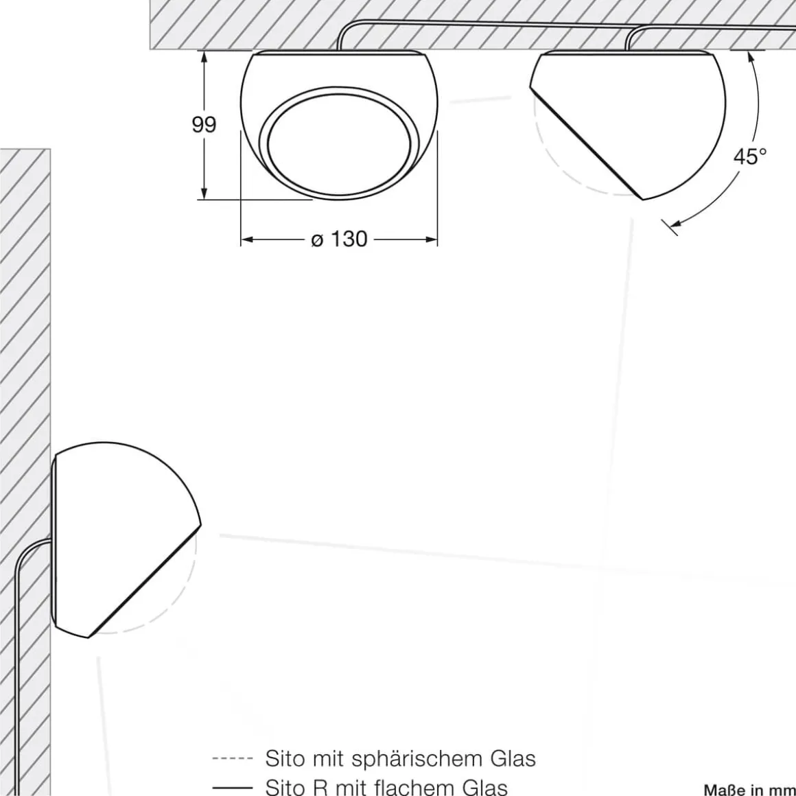 Occhio Sito lato Volt C80 Wand- / Deckenleuchte