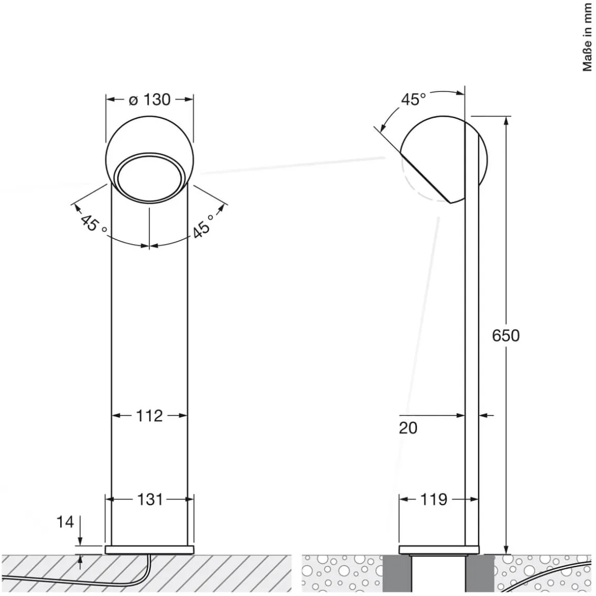 Occhio Sito palo Volt C80 Pollerleuchte