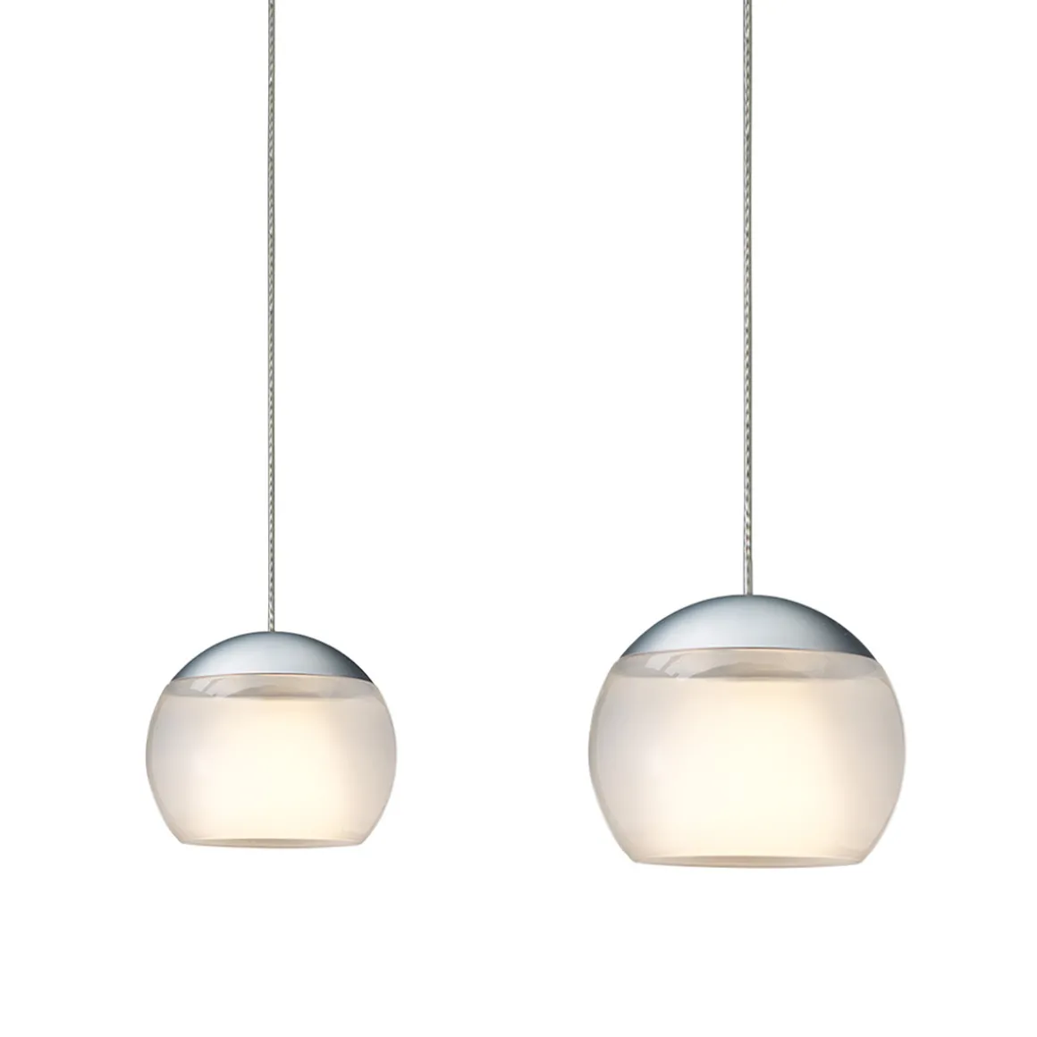 Oligo Balino LED Pendelleuchte, 2-flg., unsichtbare Höhenverstellung, Baldachin: weiß matt