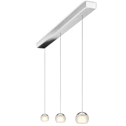 Oligo Balino LED Pendelleuchte, 3-flg., unsichtbare Höhenverstellung, Baldachin: Chrom