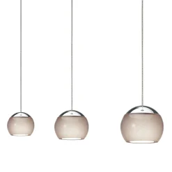 Oligo Balino LED Pendelleuchte, 3-flg., unsichtbare Höhenverstellung, Baldachin: Chrom