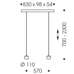Oligo Balino LED Pendelleuchte, 2-flg., unsichtbare Höhenverstellung, Baldachin: Alu gebürstet