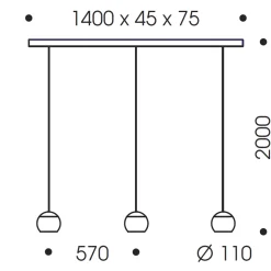 Oligo Balino LED Pendelleuchte, 3-flg.