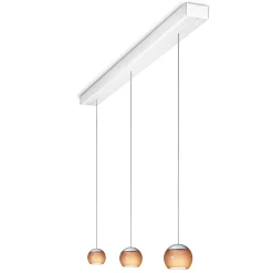 Oligo Balino LED Pendelleuchte, 3-flg., unsichtbare Höhenverstellung, Baldachin: weiß matt