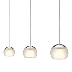 Oligo Balino LED Pendelleuchte, 3-flg., unsichtbare Höhenverstellung, Baldachin: weiß matt