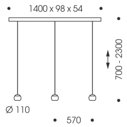 Oligo Balino LED Pendelleuchte, 3-flg., unsichtbare Höhenverstellung, Baldachin: weiß matt