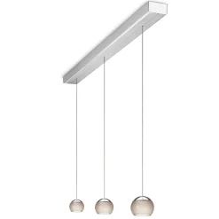 Oligo Balino LED Pendelleuchte, 3-flg., unsichtbare Höhenverstellung, Baldachin: Alu gebürstet