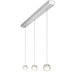 Oligo Balino LED Pendelleuchte, 3-flg., unsichtbare Höhenverstellung, Baldachin: Alu gebürstet