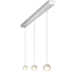 Oligo Balino LED Pendelleuchte, 3-flg., unsichtbare Höhenverstellung, Baldachin: Alu gebürstet