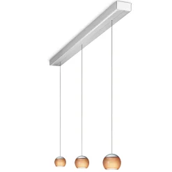 Oligo Balino LED Pendelleuchte, 3-flg., unsichtbare Höhenverstellung, Baldachin: Alu gebürstet