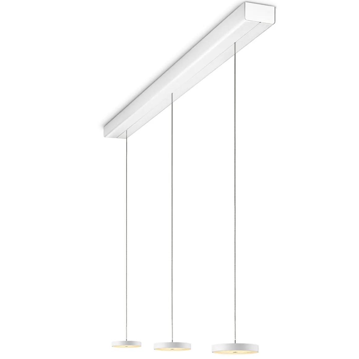 Oligo Decent LED Pendelleuchte, 3-flg., TW, unsichtbare Höhenverstellung, Baldachin: weiß matt
