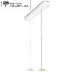 Oligo Decent LED Pendelleuchte, 2-flg., TW, unsichtbare Höhenverstellung, Baldachin: weiß matt