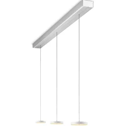 Oligo Decent LED Pendelleuchte, 3-flg., TW, unsichtbare Höhenverstellung, Baldachin: Alu gebürstet