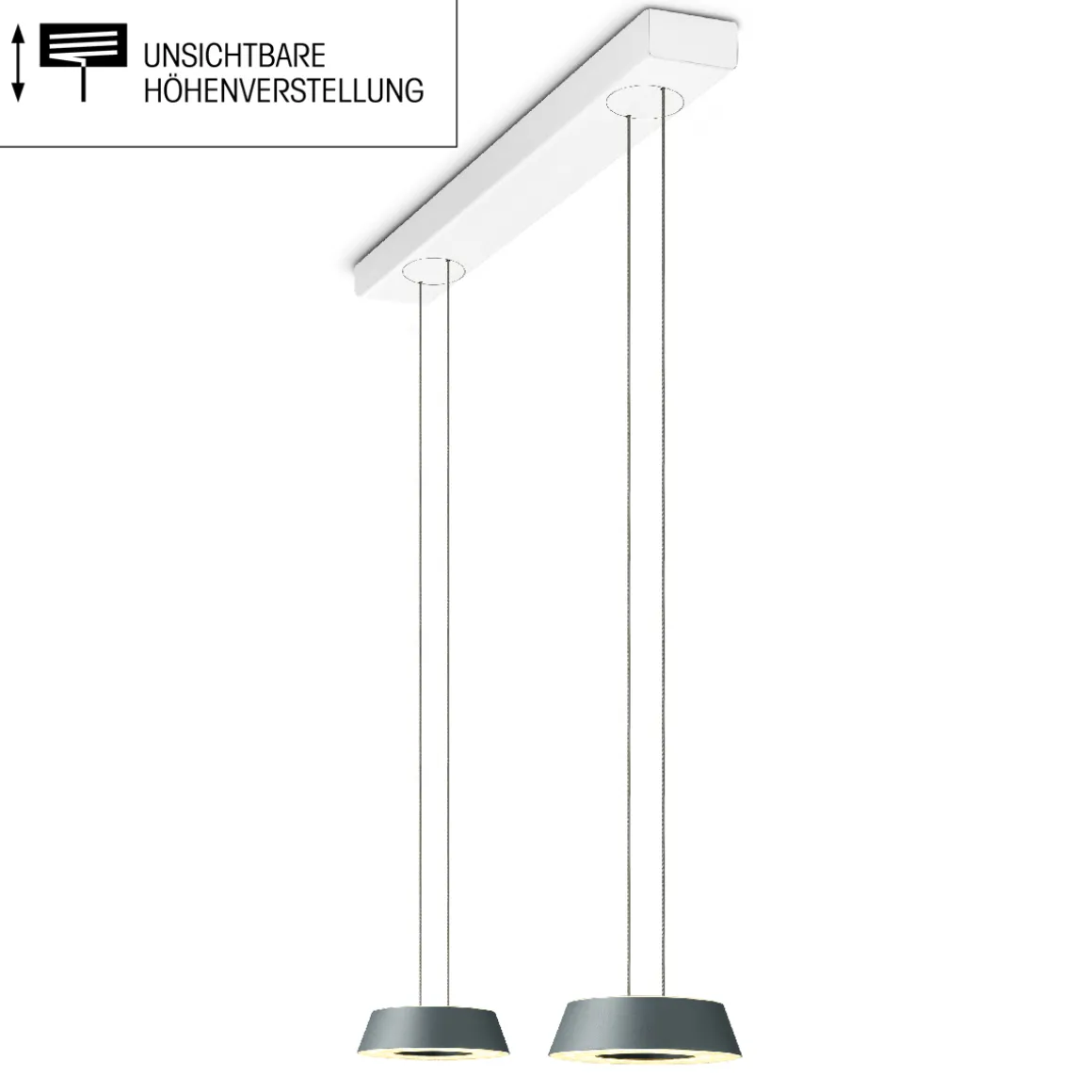 Oligo Glance LED Pendelleuchte, 2-flg., unsichtbare Höhenverstellung