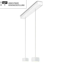 Oligo Grace LED Pendelleuchte, 2-flg., TW, unsichtbare Höhenverstellung, Baldachin: weiß matt, Abverkaufsware