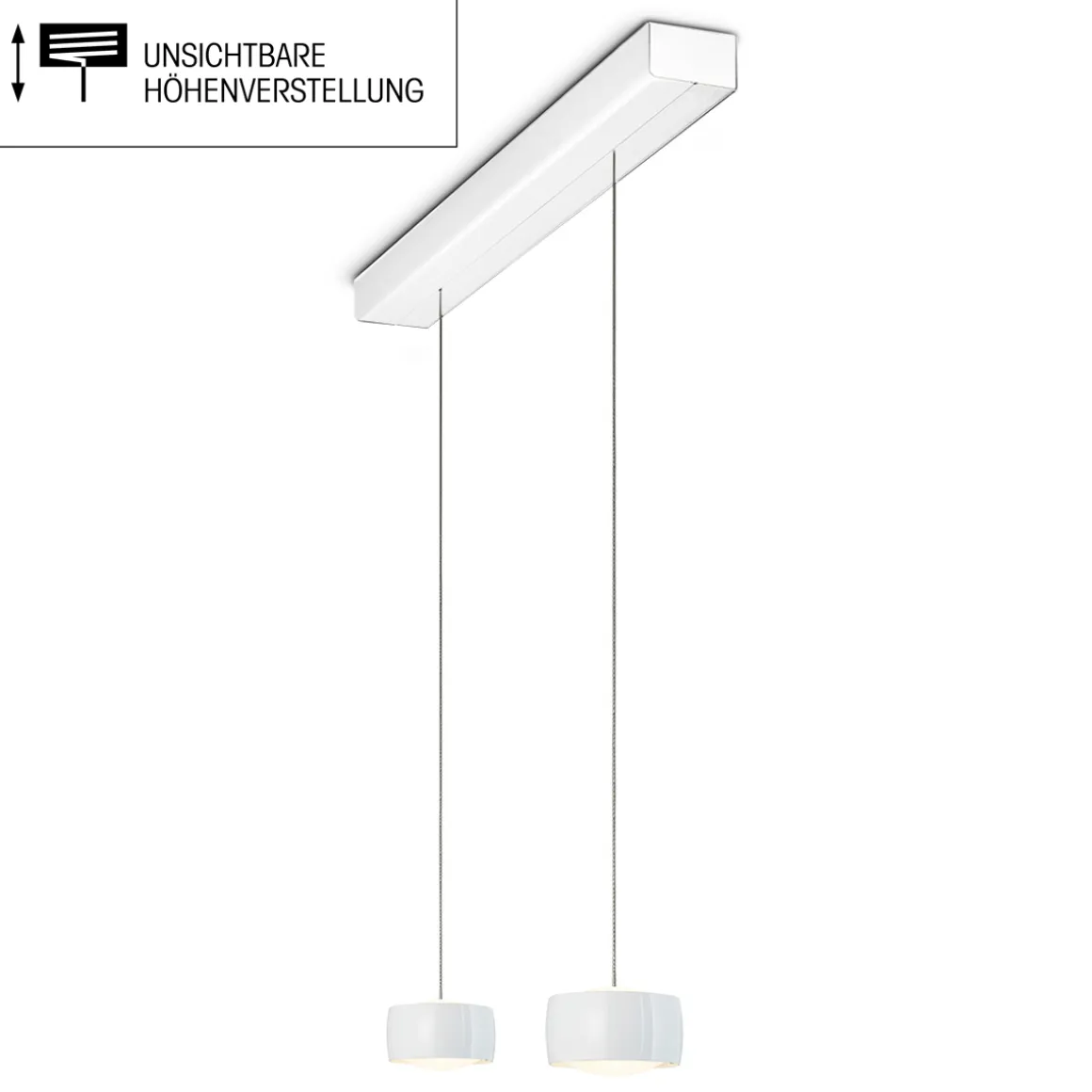 Oligo Grace LED Pendelleuchte, 2-flg., TW, unsichtbare Höhenverstellung, Baldachin: weiß matt, Abverkaufsware