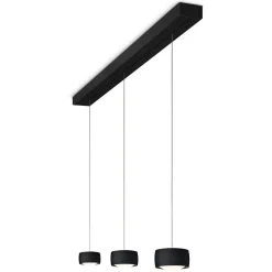 Oligo Grace LED Pendelleuchte, 3-flg., TW, unsichtbare Höhenverstellung, Baldachin: schwarz