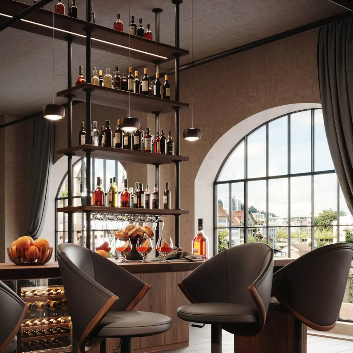 Oligo Grace LED Pendelleuchte, 3-flg., TW, unsichtbare Höhenverstellung, Baldachin: schwarz