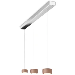 Oligo Grace LED Pendelleuchte, 3-flg., TW, unsichtbare Höhenverstellung, Baldachin: Chrom