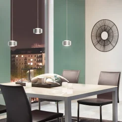 Oligo Grace LED Pendelleuchte, 3-flg., TW, unsichtbare Höhenverstellung, Baldachin: Chrom