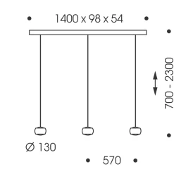 Oligo Grace LED Pendelleuchte, 3-flg., TW, unsichtbare Höhenverstellung, Baldachin: Chrom