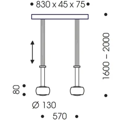 Oligo Grace LED Pendelleuchte, 2-flg., Tunable White