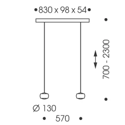 Oligo Grace LED Pendelleuchte, 2-flg., TW, unsichtbare Höhenverstellung, Baldachin: Chrom