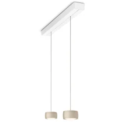 Oligo Grace LED Pendelleuchte, 2-flg., TW, unsichtbare Höhenverstellung, Baldachin: weiß matt