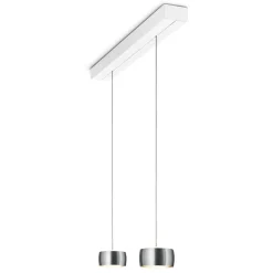 Oligo Grace LED Pendelleuchte, 2-flg., TW, unsichtbare Höhenverstellung, Baldachin: weiß matt